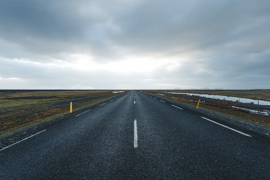 gray road under blue sky during daytime, photo of empty road HD wallpaper