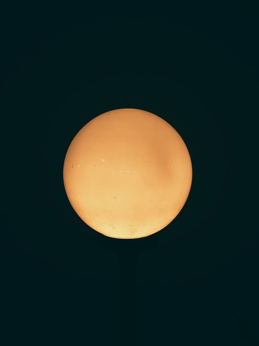 lamp, dark, night, light, moon, circle, geometric shape, no people HD wallpaper
