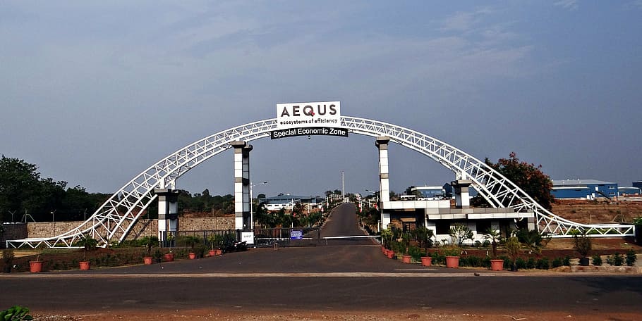 aequs, sez, economic zone, manufacturing, entrance gate, belgaum, HD wallpaper