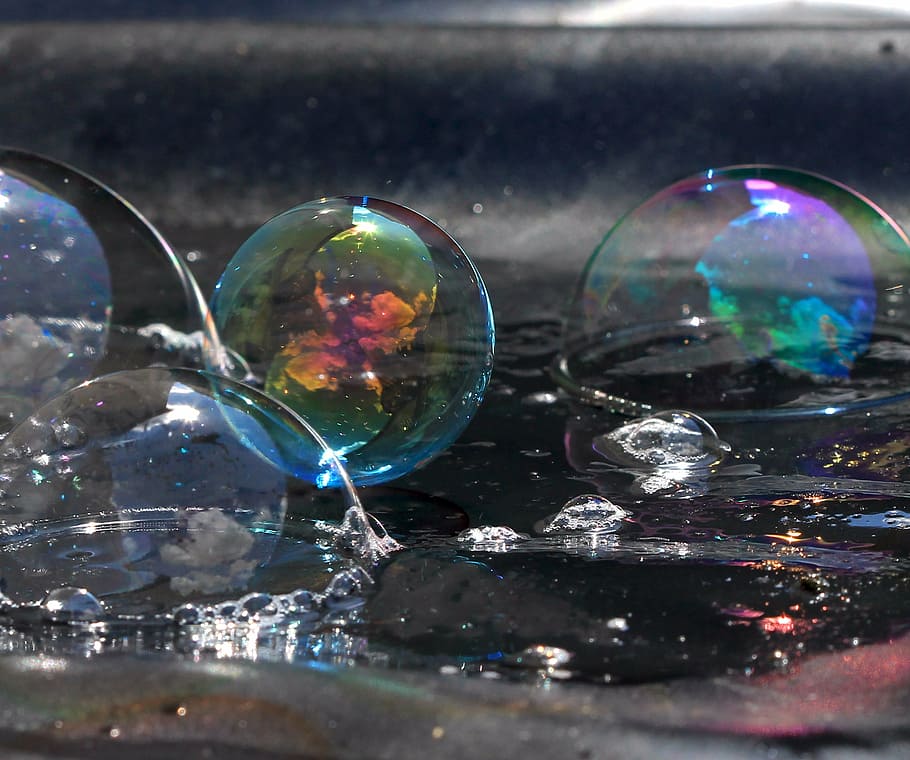 soap bubbles, colors, lightness, children's games, childhood HD wallpaper