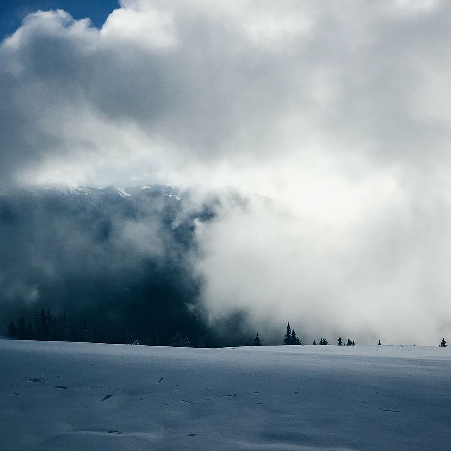 clouds, cloudy, cold, foggy, frost, frozen, landscape, mountain HD wallpaper
