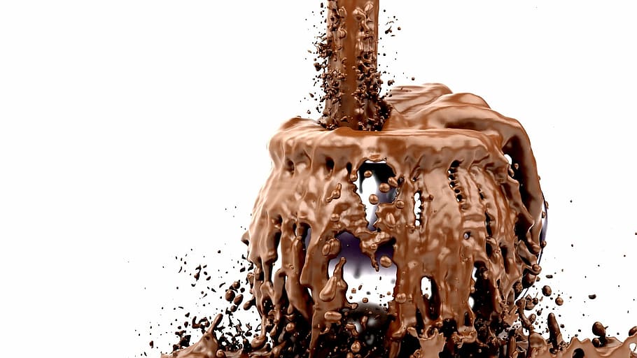 splash, wallpaper, art, hd, chocolate, studio shot, white background HD wallpaper