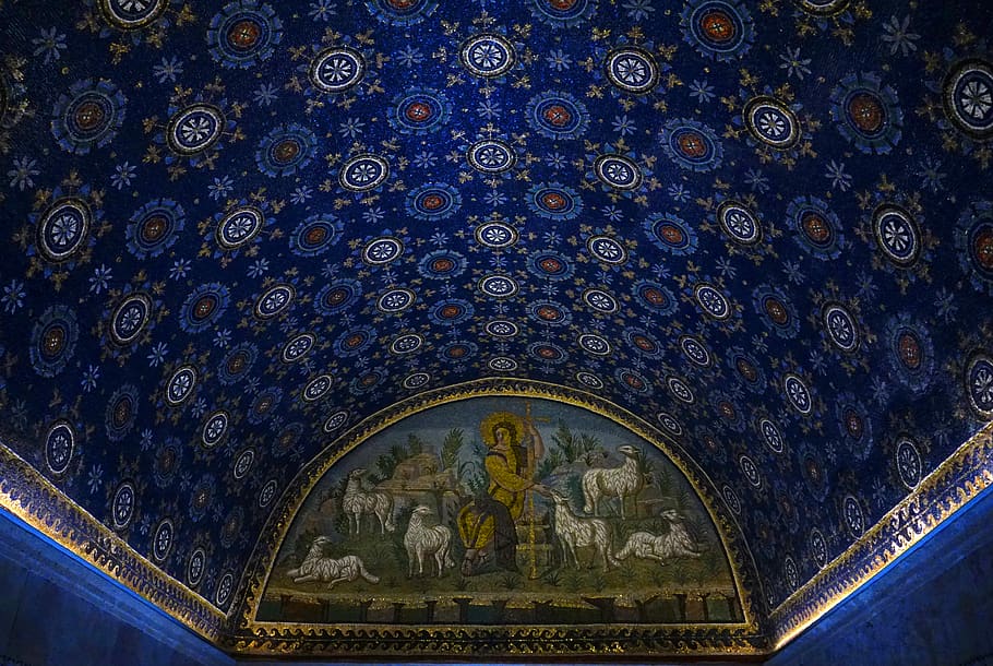 pattern, background, ornament, art, mosaic, old, vault, historically HD wallpaper