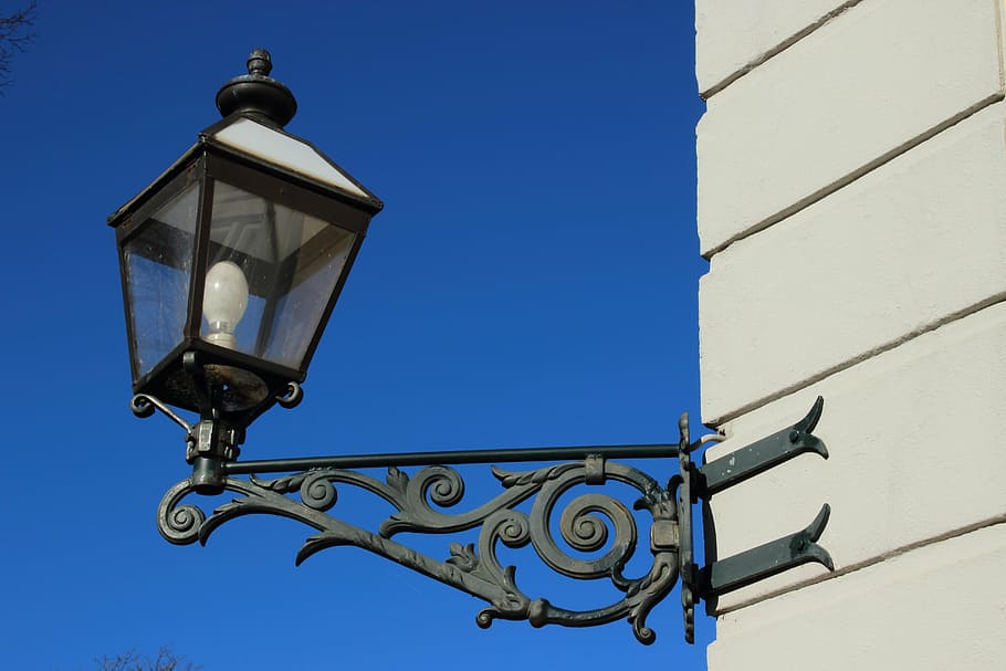 lamp, lantern, light, antique, sky, blue, clear sky, lighting equipment HD wallpaper