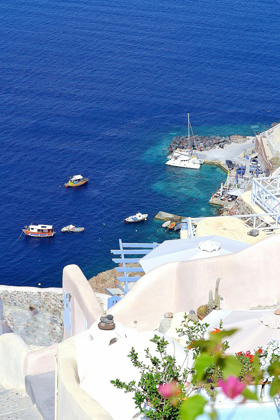 Santorini, Greece, greek, travel, island, europe, sea, tourism, HD wallpaper