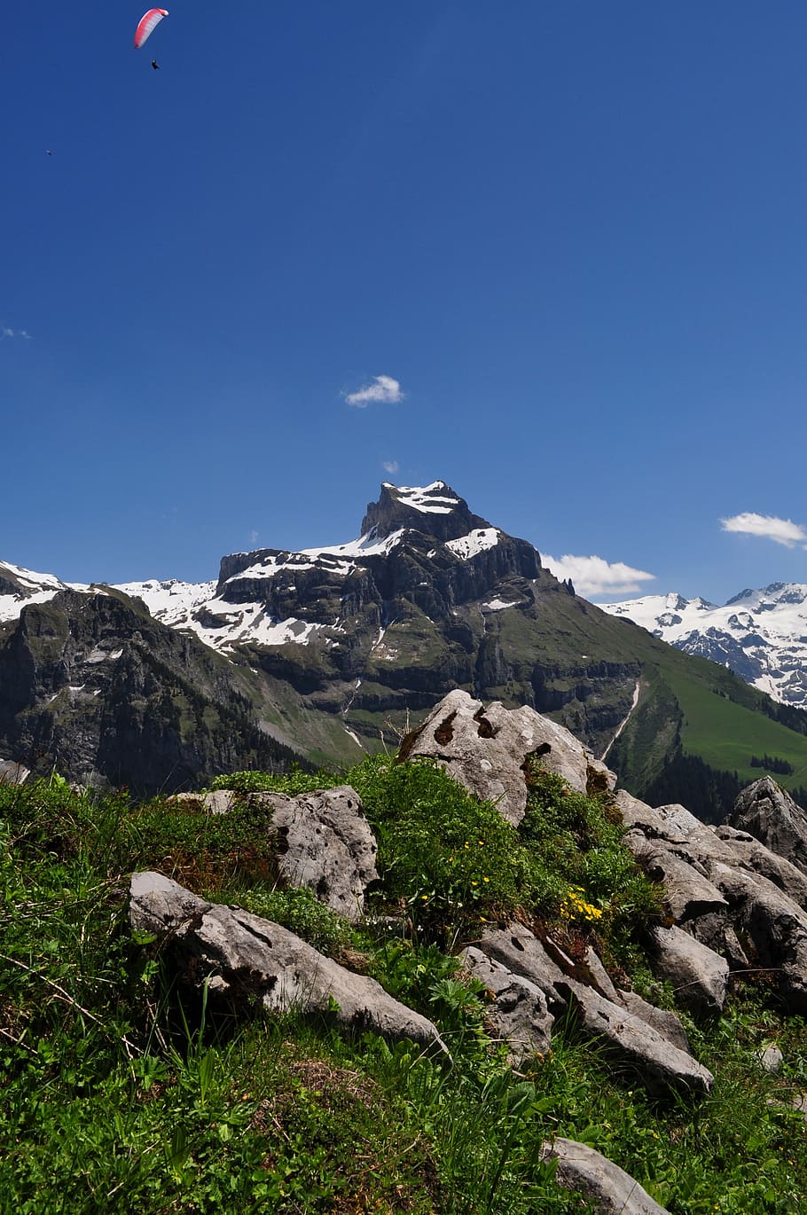 summit, switzerland, alpine, mountains, view, swiss alps, mountain peak HD wallpaper