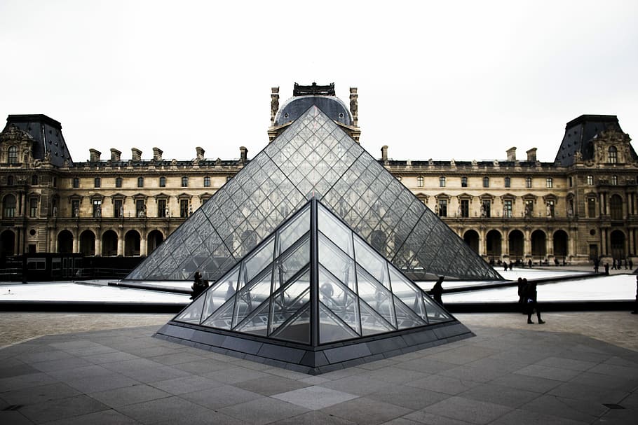 Louvre Museum, Paris, Louvre Museum, architecture, building, glass, HD wallpaper