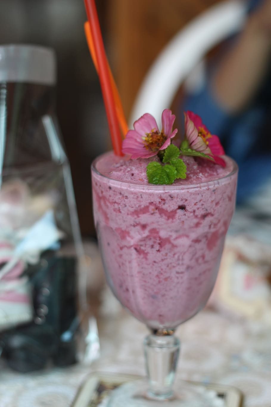 drinks, blueberry, cup, drinking glass, food and drink, drinking straw HD wallpaper