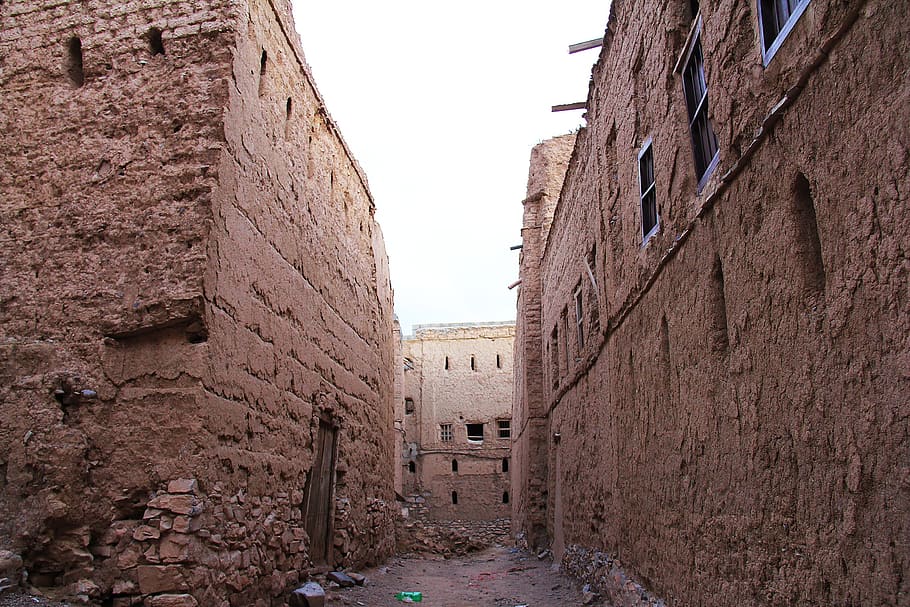 al hamra, nizwa, oman, old, 400-year, village, architecture, HD wallpaper