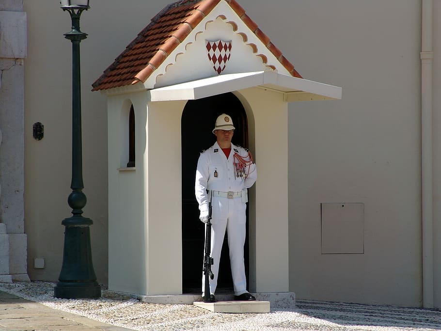 Monaco, Sentry, Palace, Guard, Cottage, standing, full length, HD wallpaper