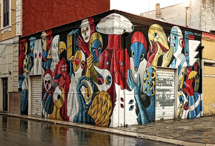 murals, article, graffiti, painting, wall, color, colors, artists, HD wallpaper