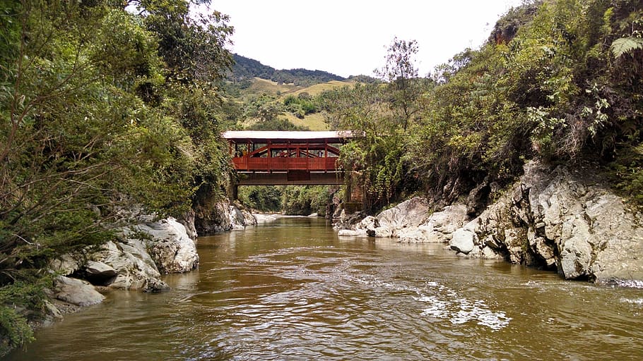 Bridge, Landscape, Ox, River, ox river, antioquia colombia, HD wallpaper