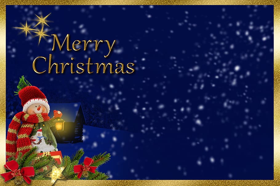 snow man, frame, background image, lantern, light, holly, grinding HD wallpaper