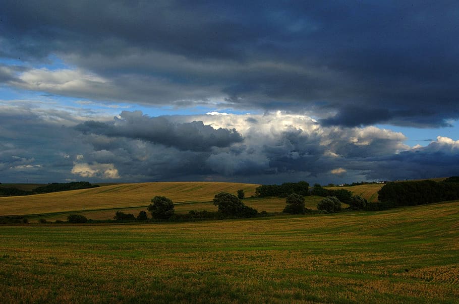 Landscape, Clouds, Nature, Dark, sky, field, no people, scenics HD wallpaper