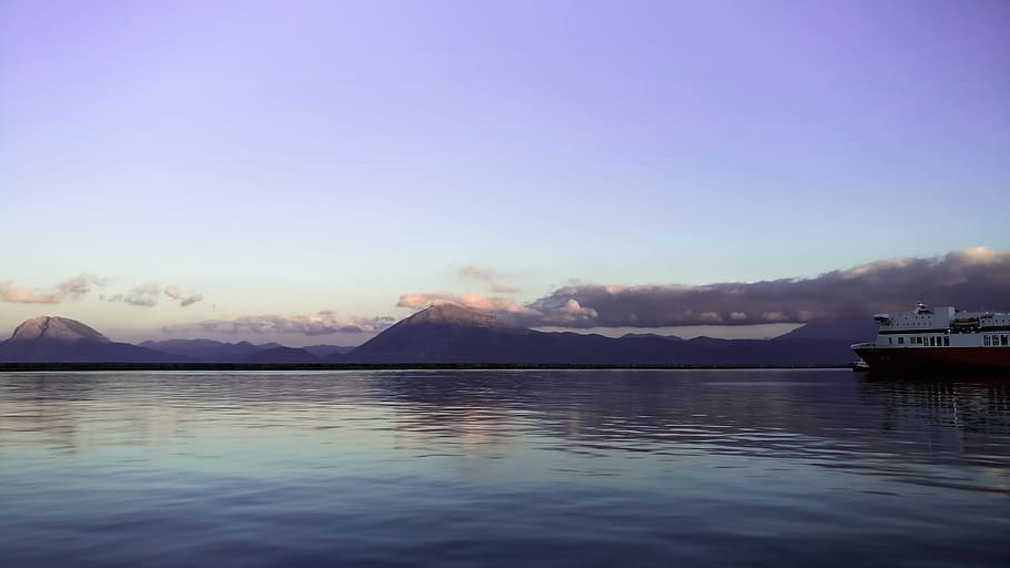 sea, ocean, water, wave, nature, mountain, valley, horizon HD wallpaper
