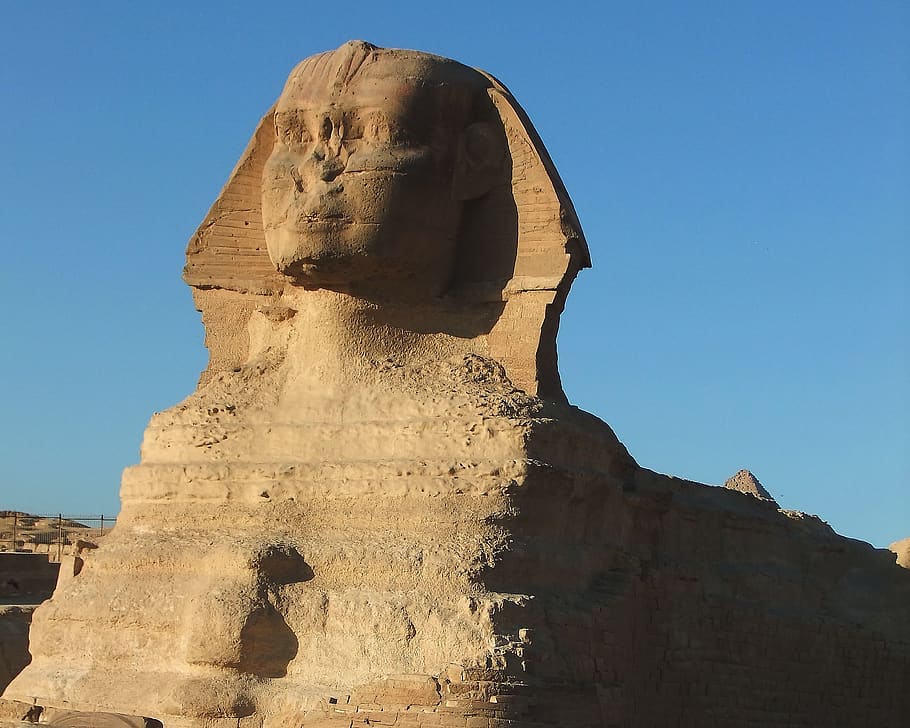 egypt, sphinx, statue, weathered, history, the past, human representation HD wallpaper