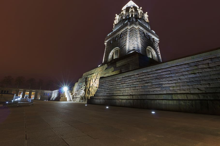 leipzig, night, architecture, construction art, historically HD wallpaper