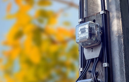 white and gray electric meter on selective focus photo, Abstract HD wallpaper