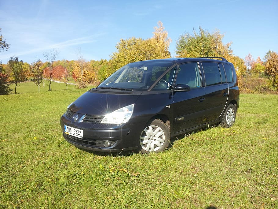 Auto, Renault, Mpv, car, transportation, grass, blue, sky, day HD wallpaper