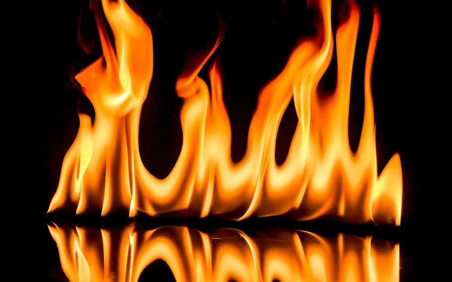 photo of flame, fire, burn, light, heat, embers, hell, glow HD wallpaper