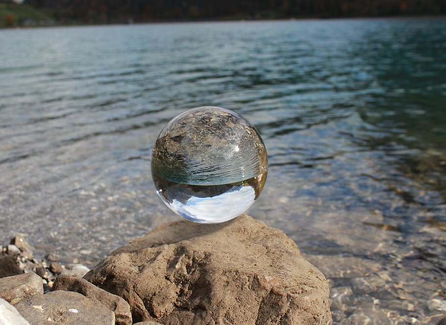 ball, light, mirroring, about, glass ball, transparent, reflection, HD wallpaper