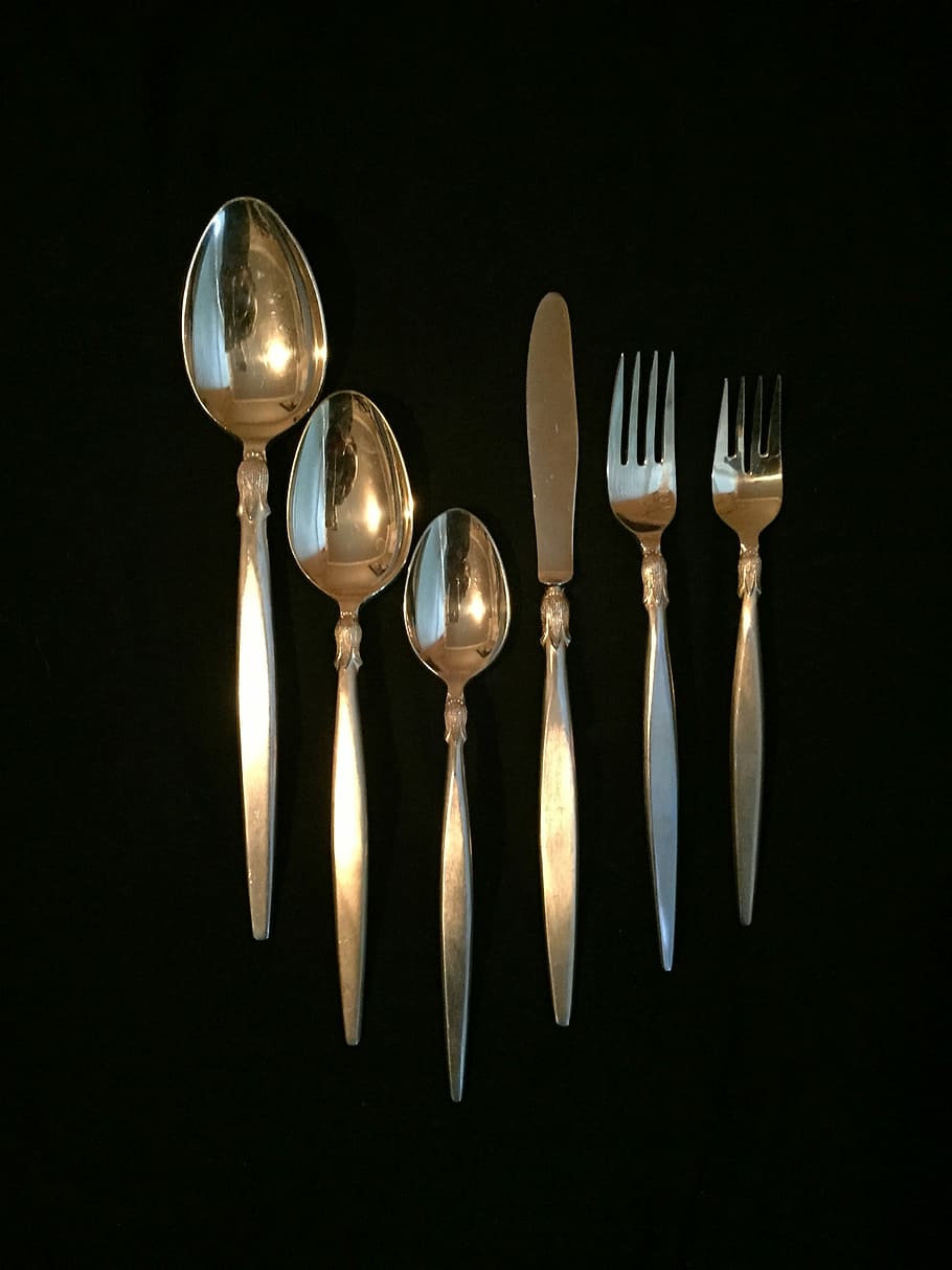 Flatware, Gold-Plated, Setting, Dinner, spoon, fork, kitchen utensil HD wallpaper