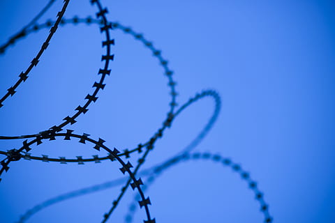 black and blue digital wallpaper, Abstract, Barbed Wire, Razor HD wallpaper