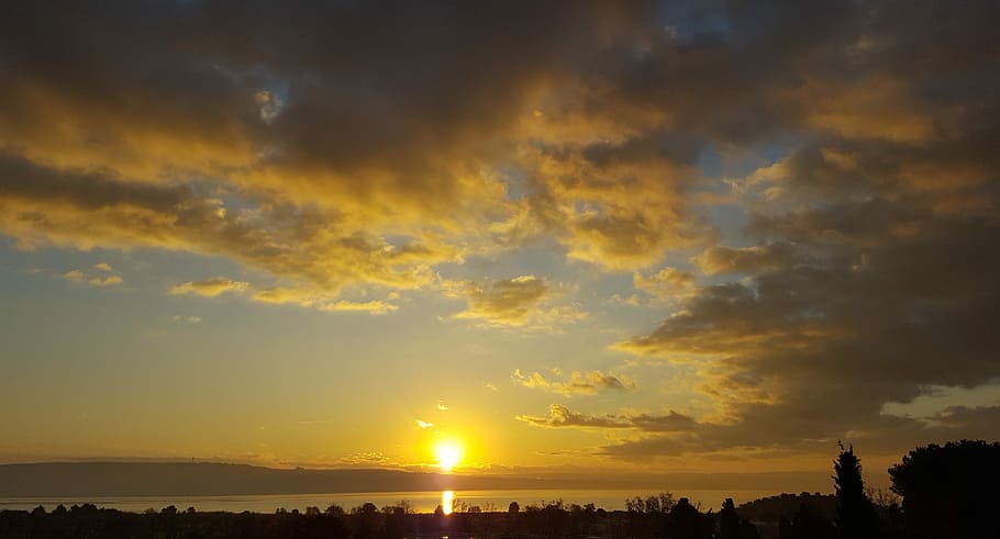 Sky, White Cloud, Sun, blue, cloudy sky, rays, sunset, beauty in nature HD wallpaper