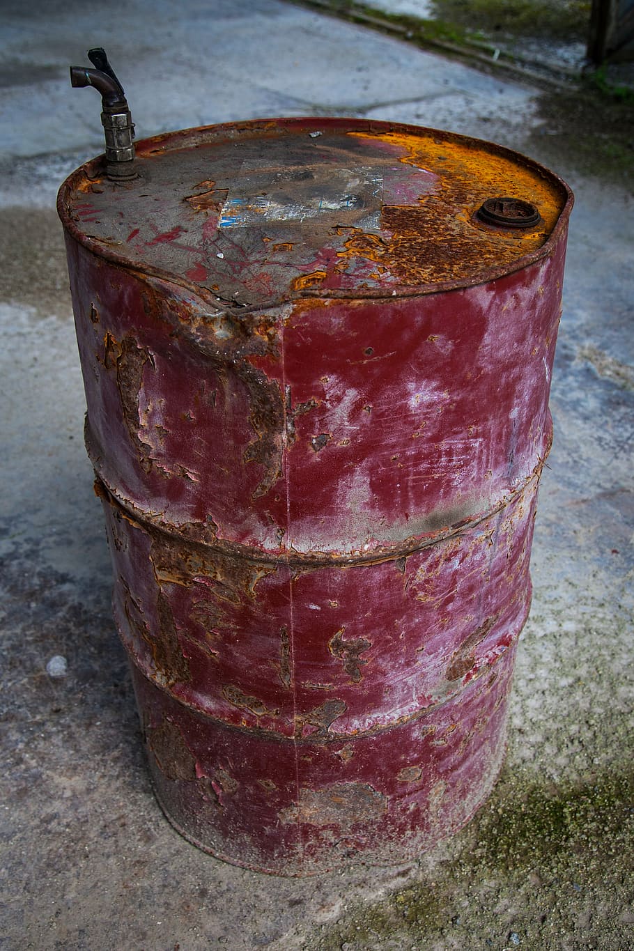old, rusty, barrel, old rusty barrel, factory, metal, iron, HD wallpaper