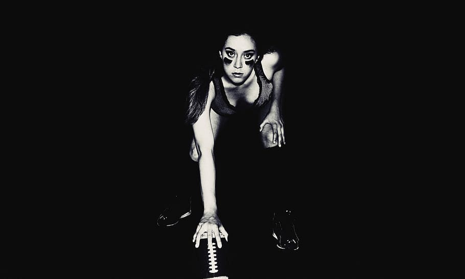woman in tanktop photography, one Person, black Background, men HD wallpaper