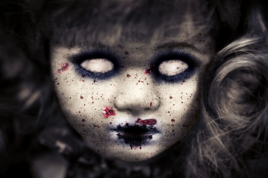 scary face doll