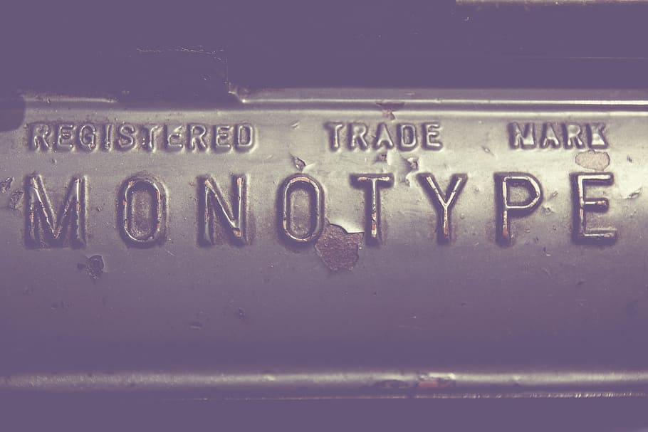 Monotype Metal Sign Typography, business, finance, text, communication HD wallpaper