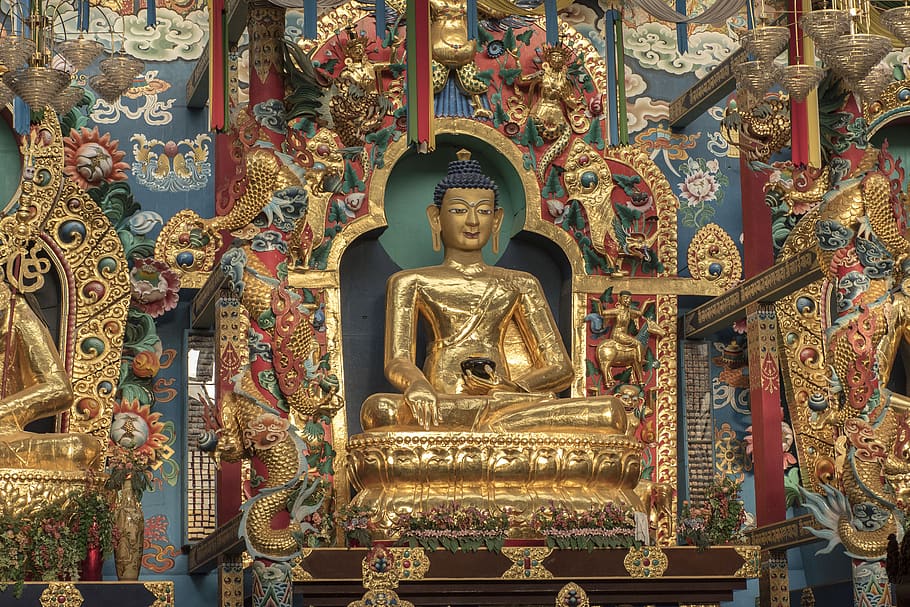 buddha, monastery, bodhisattva, tibetan, religious, meditation, HD wallpaper