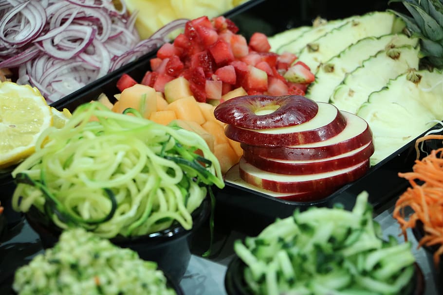 vegetables, fruit, eat, fruits, vitamins, fruit stand, frisch HD wallpaper