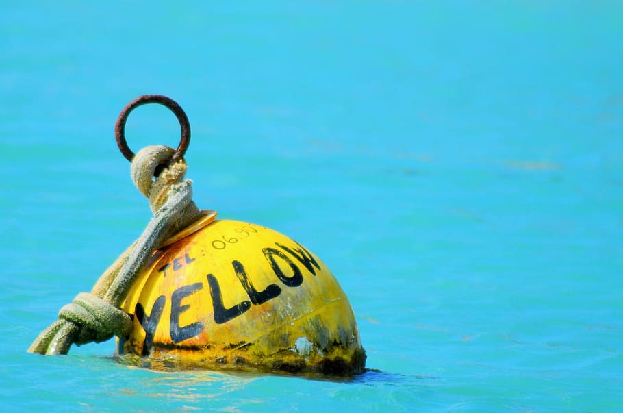 HD wallpaper: Buoy, Boat, Sea, Yellow, Colors, maritime, navigation