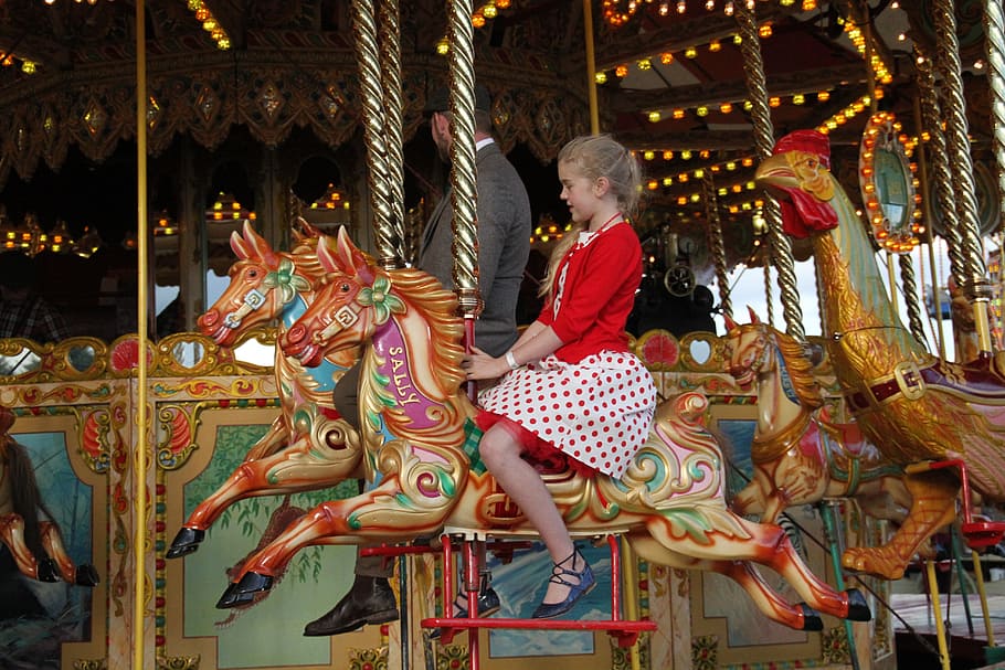 fun fair, carousel, amusement, ride, childhood, kids, festival HD wallpaper