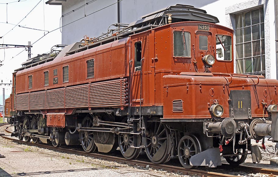 electric locomotive, sbb historic, depot of erstfeld, prototype, HD wallpaper
