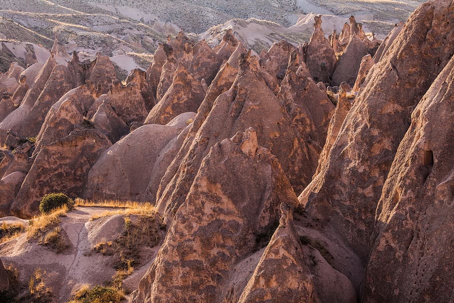 stone, cliff, nature, turkey, cappadocia, in the morning, rock HD wallpaper
