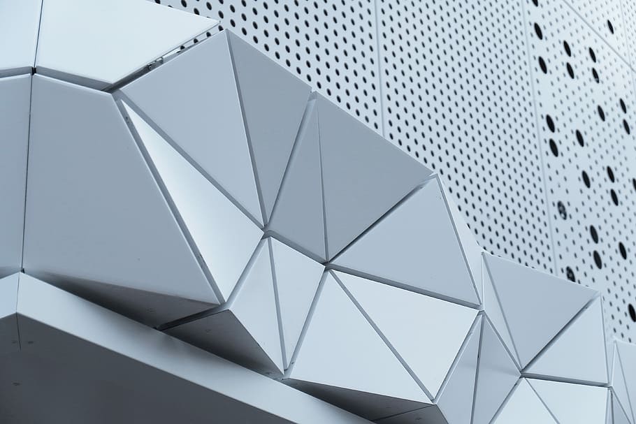 architectural photography of white building, white steel building wall low-angle photography HD wallpaper
