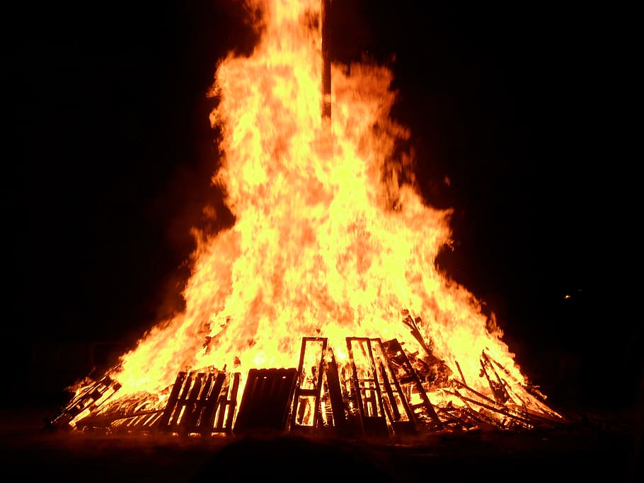 bonfire, flames, blaze, arson, flaming, energy, inferno, blazing HD wallpaper
