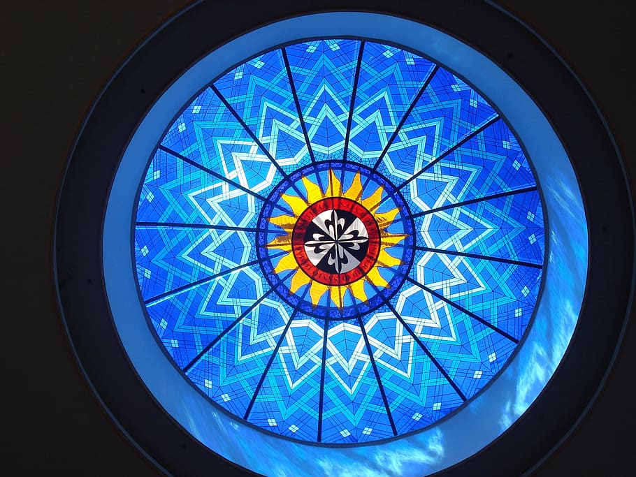 Stained Glass, Dome, Window, Art, creativity, circular, colorful, HD wallpaper