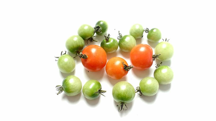 tomato, red, green, vegetables, food, vegetarian, frisch, vitamins HD wallpaper