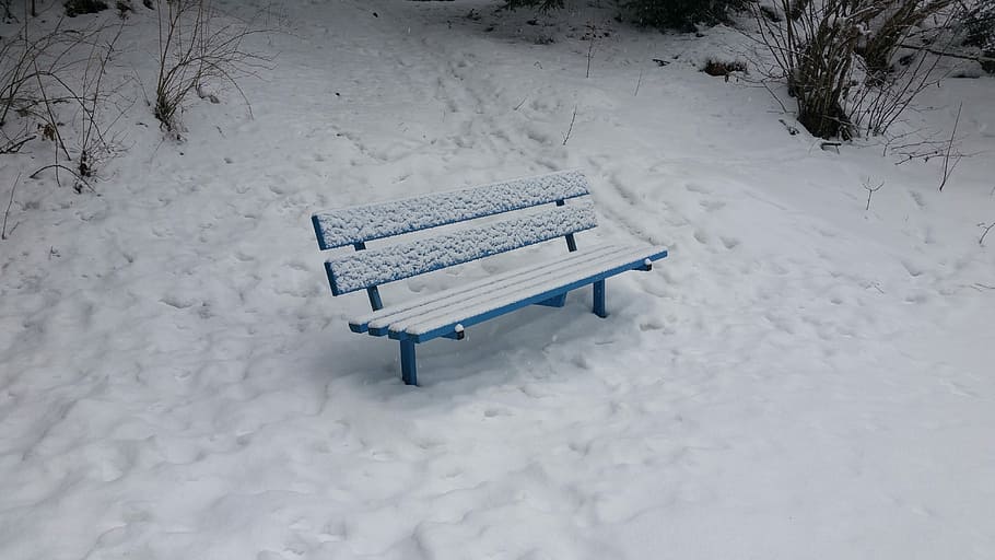 Bench, Bank, Rest, Snow, Switzerland, laax, wooden bench, body kits HD wallpaper