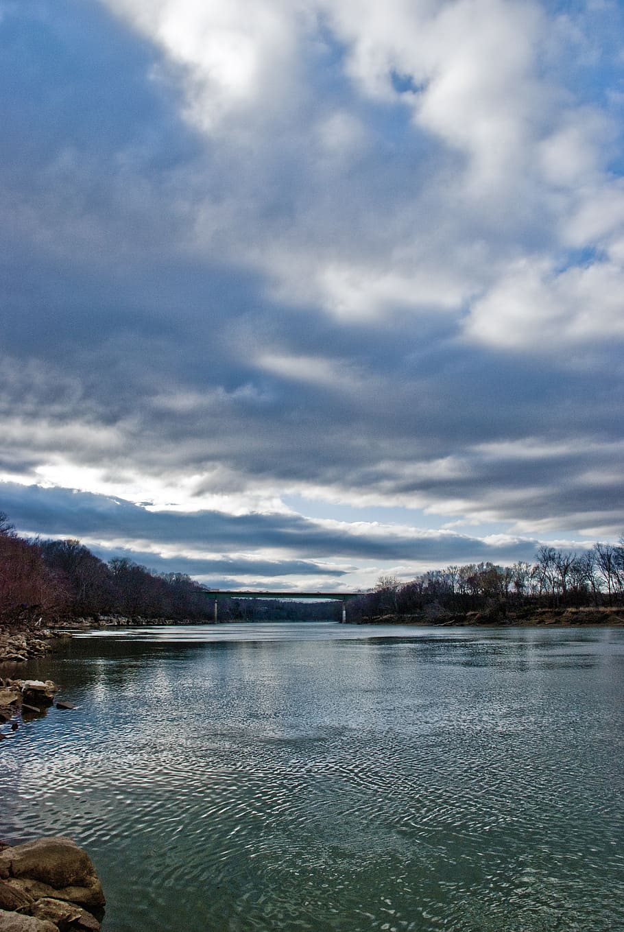 river, sky, clouds, river bank, relax, nature, water, cloud - sky HD wallpaper