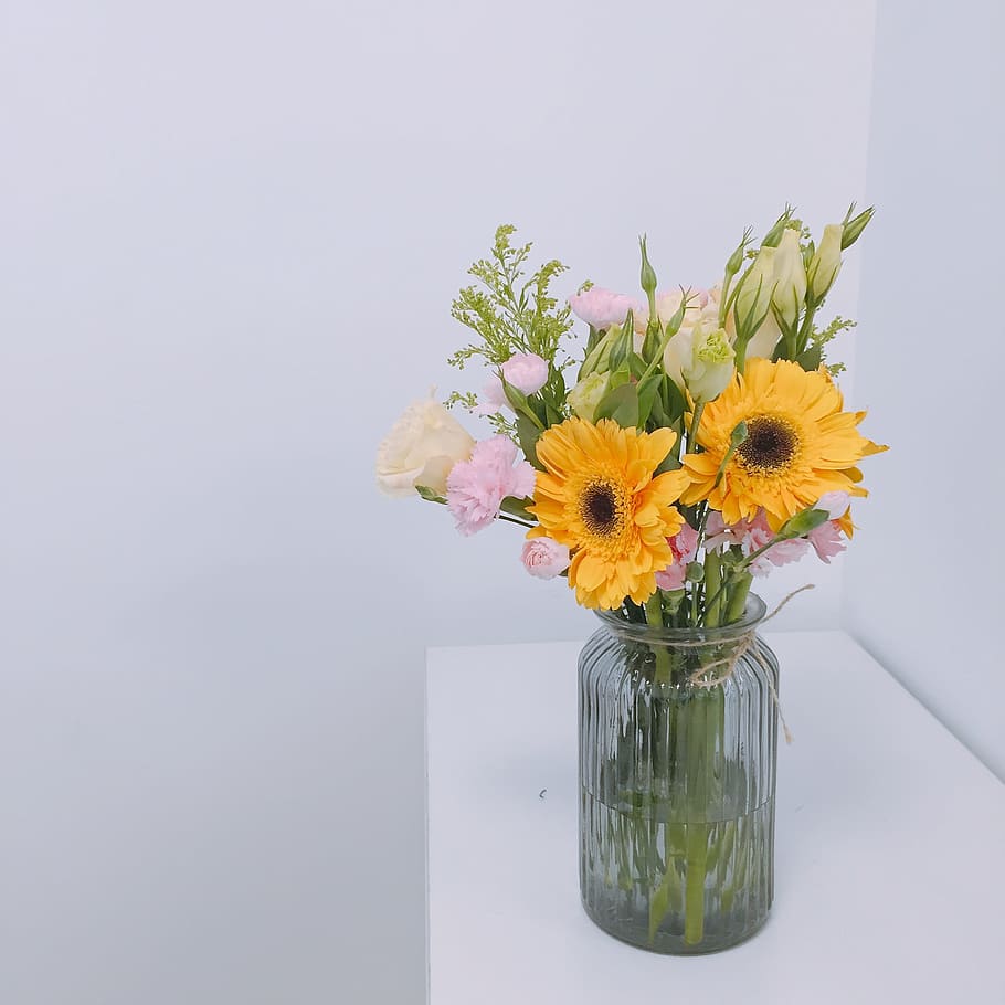 Simple, Collocation, Flower Arrangement, flowers, vase, bouquet HD wallpaper
