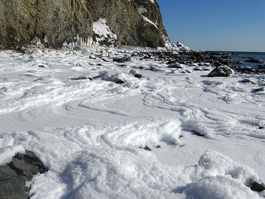 Snow coast. Байкал зимой фото.