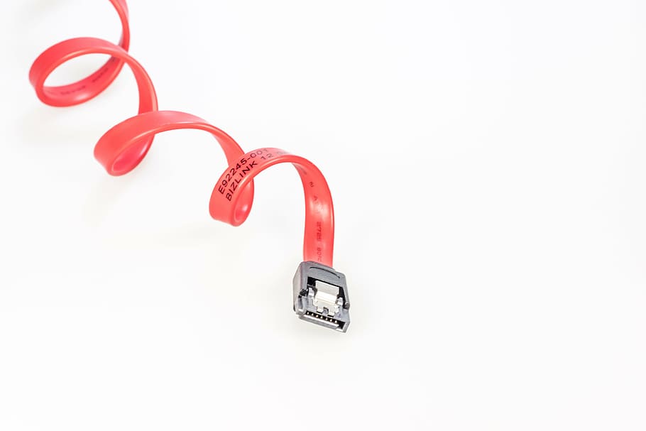 red coated cable, sata, s-ata, cut out, computer, connection HD wallpaper
