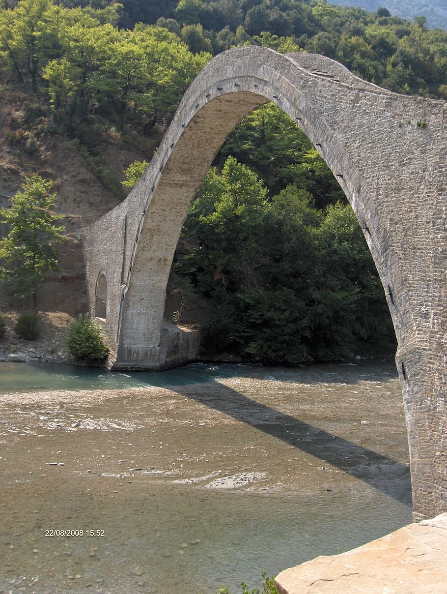 bridge, nature, river, stone, narrow, ancient, historic, arch HD wallpaper