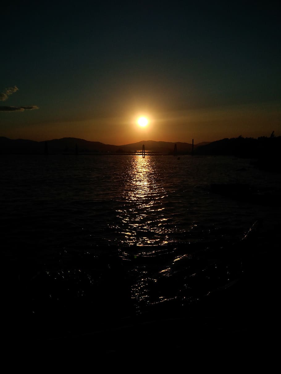 sunset, lake, mountains, water, sky, scenics - nature, beauty in nature HD wallpaper
