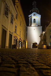 Tower, Krems, Night, Goal, City Wall, lighting, building, darkness HD wallpaper
